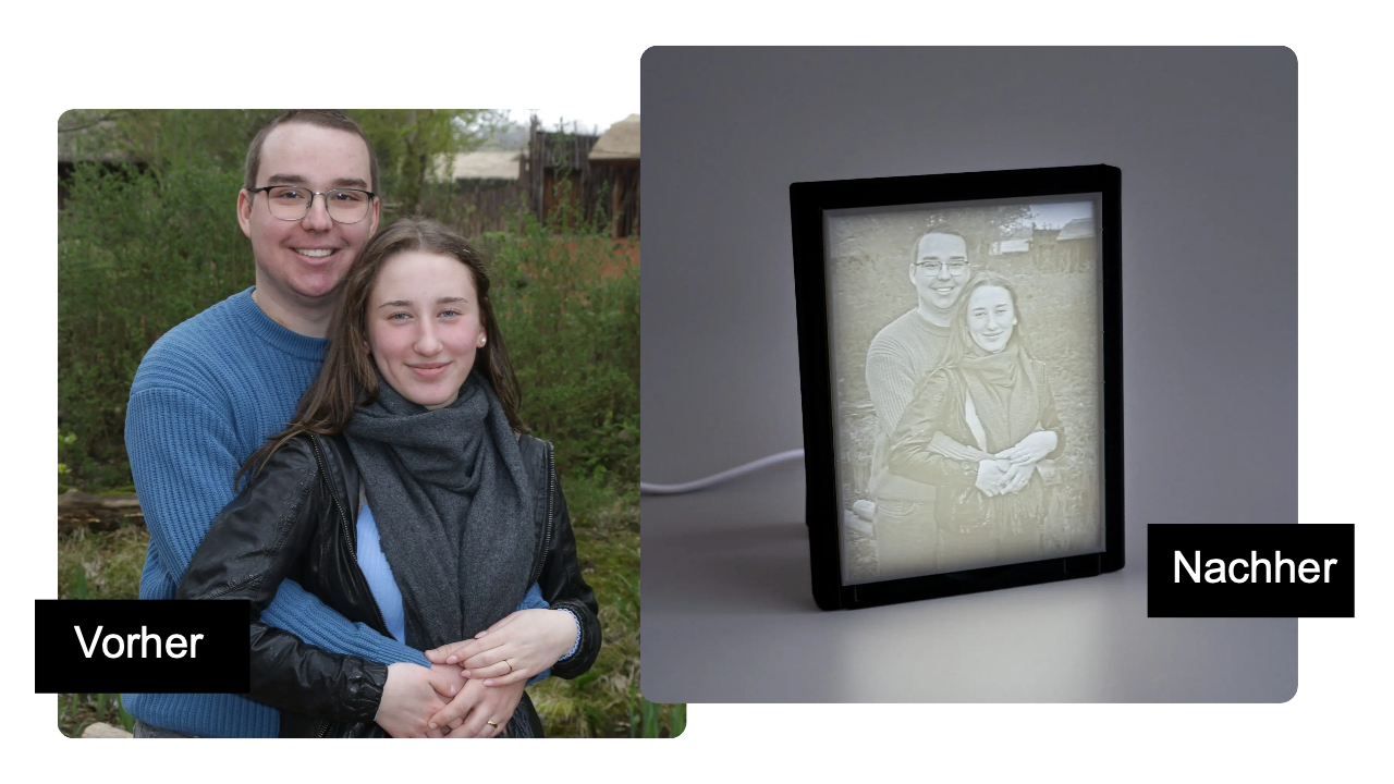 3D-Druck Lithophane: Verwandeln Sie Ihre Fotos in einzigartige, beleuchtete 3D-Reliefs – personalisiert, detailreich und ideal als besonderes Geschenk.