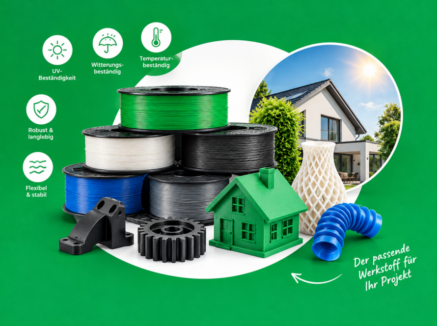 3D-Druck-Material im Vergleich: PLA, PETG, ASA und technische Filamente